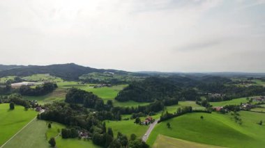 İsviçre Bodensee şehrinin hava görüntüsü 