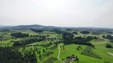 İsviçre Bodensee şehrinin hava görüntüsü 