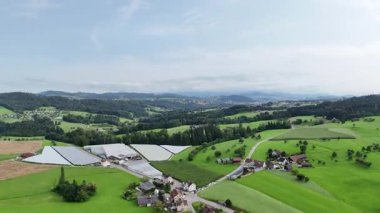 İsviçre Bodensee şehrinin hava görüntüsü 