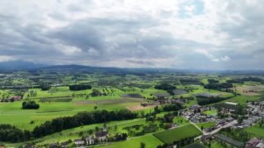 İsviçre Bodensee şehrinin hava görüntüsü 