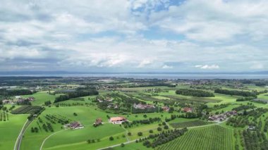 İsviçre Bodensee şehrinin hava görüntüsü 