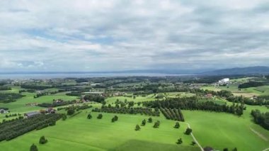 İsviçre Bodensee şehrinin hava görüntüsü 