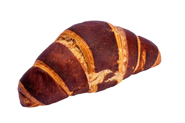 Croissants Recién Horneados Aislados Sobre Fondo Blanco Transparente —  Fotos de Stock