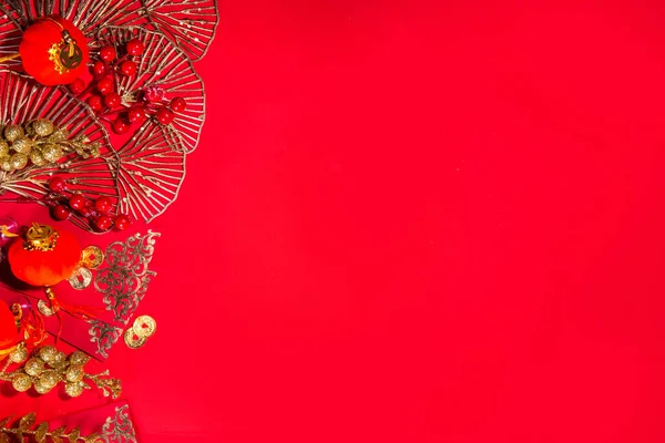 Κινέζικο Χρυσό Φόντο Της Πρωτοχρονιάς Φεγγάρι Πρωτοχρονιά Ευχετήρια Κάρτα Επίπεδης — Φωτογραφία Αρχείου