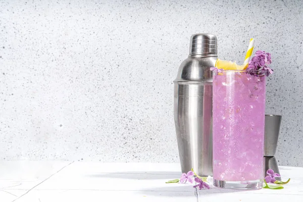 Lilac Drinken Alternatieve Biologische Natuurlijke Cocktail Mocktail Doordrenkt Drankje Van — Stockfoto