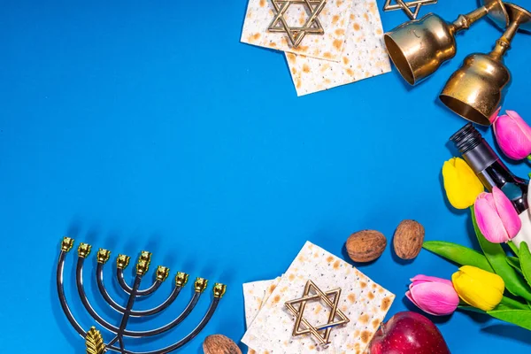 Passover Pesah Background Jewish Easter Passover Spring Holiday Celebration Accessories — Stockfoto