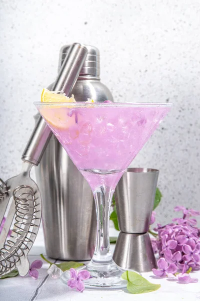 Lilac Drinken Alternatieve Biologische Natuurlijke Daikiri Cocktail Mocktail Geïnfundeerde Drank — Stockfoto