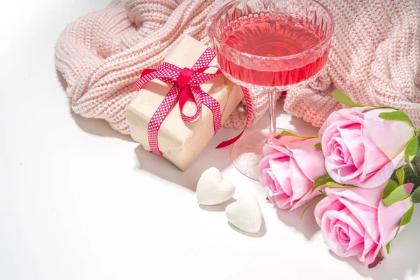 Saint Valentin Mars Fond Carte Vœux Fête Des Mères Bouquet — Photo