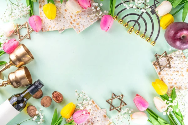 Pesah Minulost Pesah Židovské Velikonoce Velikonoce Jarní Prázdniny Oslava Příslušenstvím — Stock fotografie