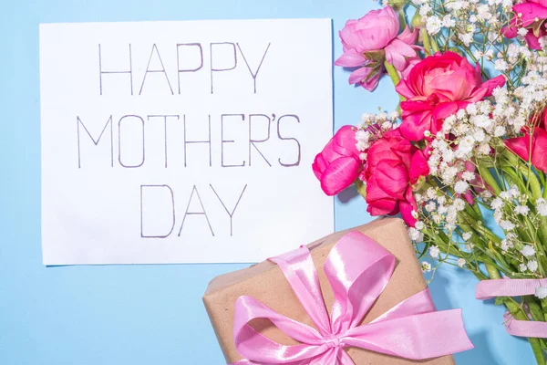Carte Vœux Journée Des Mamans Fond Invitation Bouquet Printemps Belle — Photo
