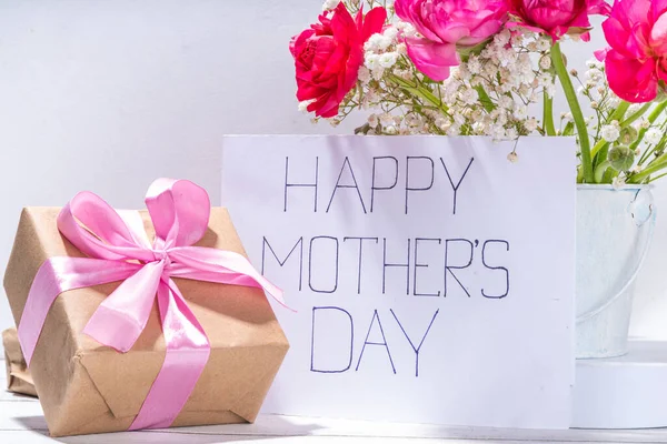Mães Dia Cartão Saudação Fundo Convite Buquê Primavera Bela Flor — Fotografia de Stock