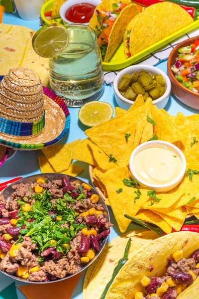 Cinco Mayo Party Food Mexican Holiday Cinco Mayo Traditional Dishes — Stock Photo, Image