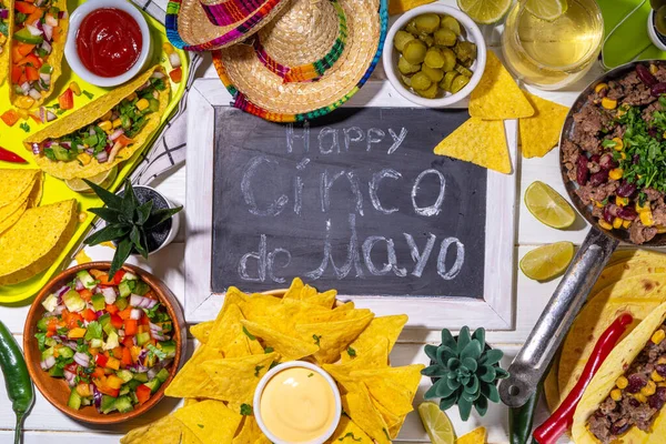 Comida Fiesta Del Cinco Mayo Fiestas Mexicanas Cinco Mayo Platos —  Fotos de Stock