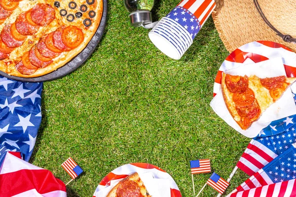 Julho Festa Férias Pizza Julho Patriótica Independência Dia Festivo Piquenique — Fotografia de Stock