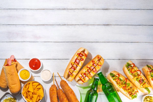 National Hot Dogs Day Background Hot Dog Summer Party Festival — Photo