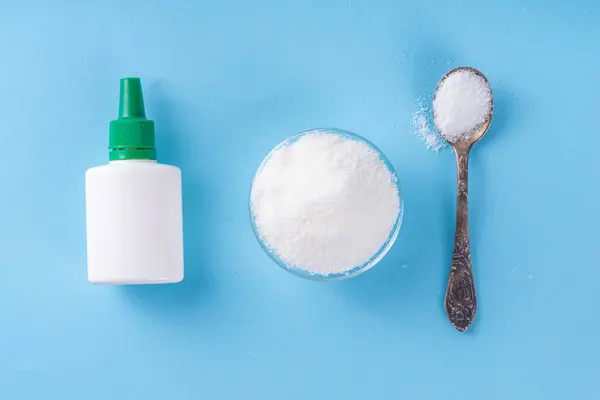 Healthy Natural Allulose Sweetener Diet Alternative Sugar Substitute Drops Powder — Stock Photo, Image