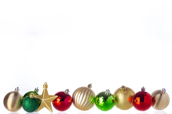 Natale Capodanno Elemento Design Decorazione Palle Albero Natale Stelle Bolle — Foto Stock