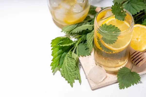 Nettle Tea Cold Plant Drink Iced Tea Lemonade Organic Natural Stock Picture