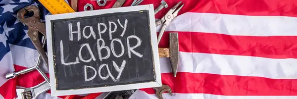 American National Patriotic Workers Feliz Día Del Trabajo Fondo Vacaciones Imágenes De Stock Sin Royalties Gratis