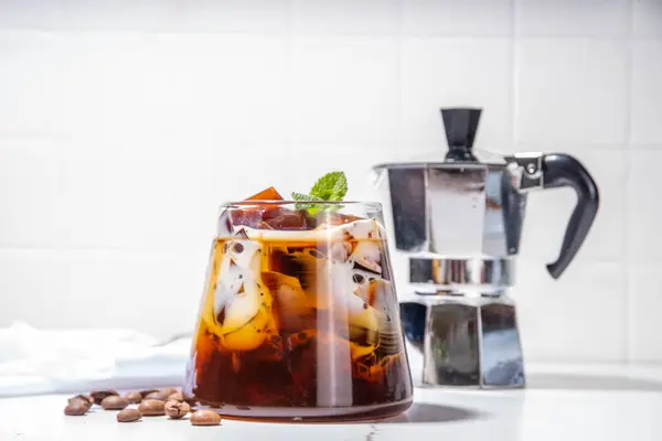Kawa Jelly Deser Wykonany Mocnej Kawy Espresso Żelatyny Lub Agaru Zdjęcie Stockowe