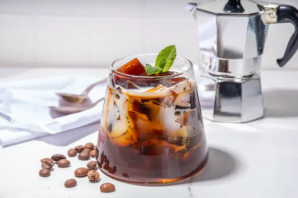 Kawa Jelly Deser Wykonany Mocnej Kawy Espresso Żelatyny Lub Agaru Obraz Stockowy