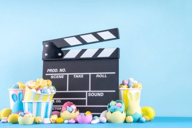 Paskalya filmi ve sinema geçmişi. Paskalya çikolatalı sinemanın alkış tahtası. Patlamış mısır ve lokum, Paskalya bayramları için sinema ve film gecesi partisi.