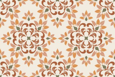 Motifs Ikat floral paisley embroidery background.geometric ethnic oriental pattern traditional.Aztec-style abstract. design for texture, fabric, clothing, wrapping, decoration clipart