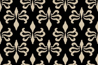 Etnik desensiz Ikat geometrik Hint stili. Kabile etnik yapısı. Aztek tarzında kusursuz çizgili desen. Hint, çingene ve Afrika halısı. Bohem.