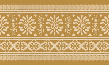 Etnik desensiz Ikat geometrik Hint stili. Kabile etnik yapısı. Aztek tarzında kusursuz çizgili desen. Hint, çingene ve Afrika halısı. Bohem.