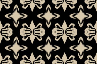 Etnik desensiz Ikat geometrik Hint stili. Kabile etnik yapısı. Aztek tarzında kusursuz çizgili desen. Hint, çingene ve Afrika halısı. Bohem.