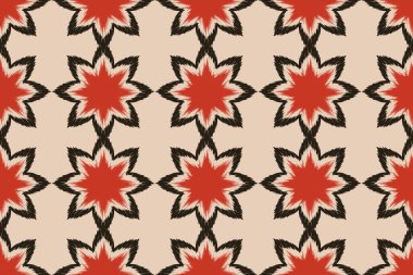 Geometrik etnik desensiz doğulu. Motif etnik el yapımı soyut ikat sanatı. Aztek süsü izi. Boho renksiz duvar kağıdı. Arkaplan, perde, halı, duvar kağıdı, giysi tasarımı