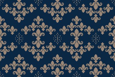 Ikat çiçekli şal desenli işlemeli motifler. Geometrik etnik doğu desenli geleneksel. Aztec tarzı soyut. desen, kumaş, giysi, ambalaj, dekorasyon için tasarım