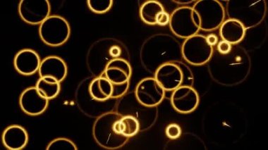 Neon Su birikintisi animasyonu, yağmur damlaları birikintiye düşüyor