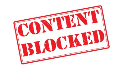 İçerik engelleme işareti grunge etkisi, dikdörtgen kauçuk mühür. vektör mühürü