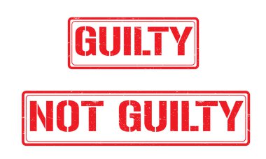 Grunge etkisi olan suçlu işareti, dikdörtgen kauçuk damga. vektör mühürü