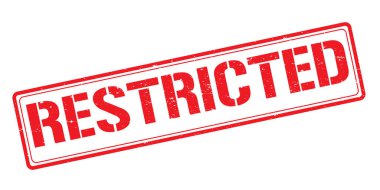 Grunge efektli kısıtlı tabela, dikdörtgen kauçuk mühür. vektör mühürü