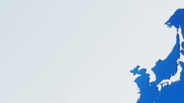 Moğolistan 'ın ulusal bayraklı 3d haritası, dünya haritasından uzaklaşıyor ve yakınlaşıyor
