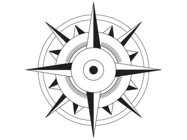 Rüzgar Gülü Pusula Yönlendirme Simgesi