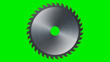 Dairesel testere bıçağı yeşil ekranda dönüyor