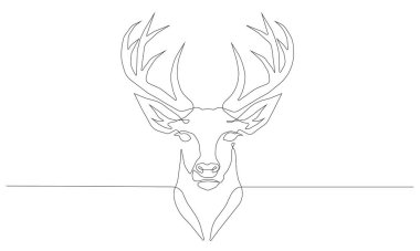 Geyik başı, illüstrasyon, beyaz arkaplan üzerindeki vektör.