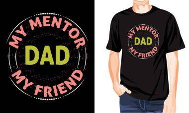Baba, akıl hocam, arkadaşım, babalar günü klasik rozet tasarımı.