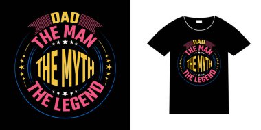 Efsanevi baba, eski moda rozet tasarımı, Baba Tipografi Tişört Tasarımı, Babalar Günü Baskı Tişörtü Tasarımı