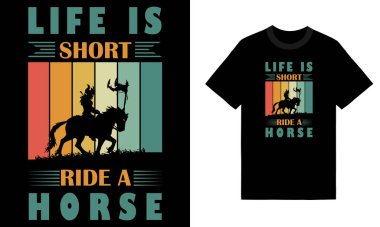 Hayat ata binmek gibidir, At sever. At süblimleşme dizaynları indirme. At başlı tişört kompozisyonu. at vektörü tişörtü tasarımı