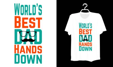 Dünyanın en iyi babaları, Babalar Günü Typography tişört tasarımı. Motivasyon ve yazıt alıntıları. Parmak izi eşyaları, çantalar, posterler, kartlar için mükemmel. beyaz arkaplanda izole