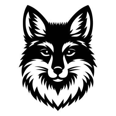 fox head silhouette vector illustration clipart