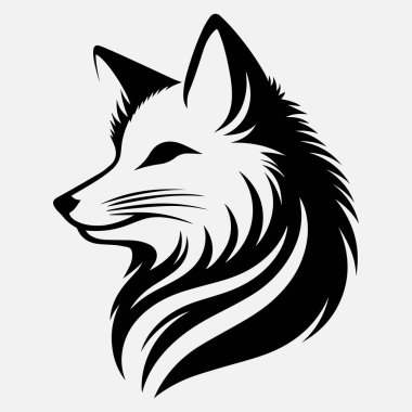 Tilki logosu, tilki başlığı, vektör