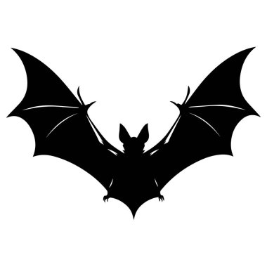 Cadılar bayramı yarasa silueti vektör tasarımı beyaz arkaplanda izole edildi. Siyah cadılar bayramı yarasa vektörü. Cadılar Bayramı çizimi olarak yarasa silueti tasarımı, ürpertici vektör