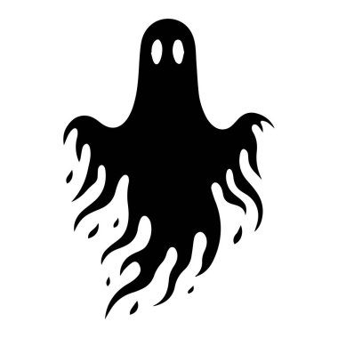 Hayalet silueti, Cadılar Bayramı hayaletleri, hayalet gece gölgeleri. Korkunç hayaletler düz vektör çizimleri