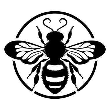 Beyaz arkaplan ile arı siluet vektör stili, güzel bir uçan arı siluet vektör simgesi. Şirin arı ikonu, siluet, çok basit ve tek bal arısı silueti beyaz arkaplan