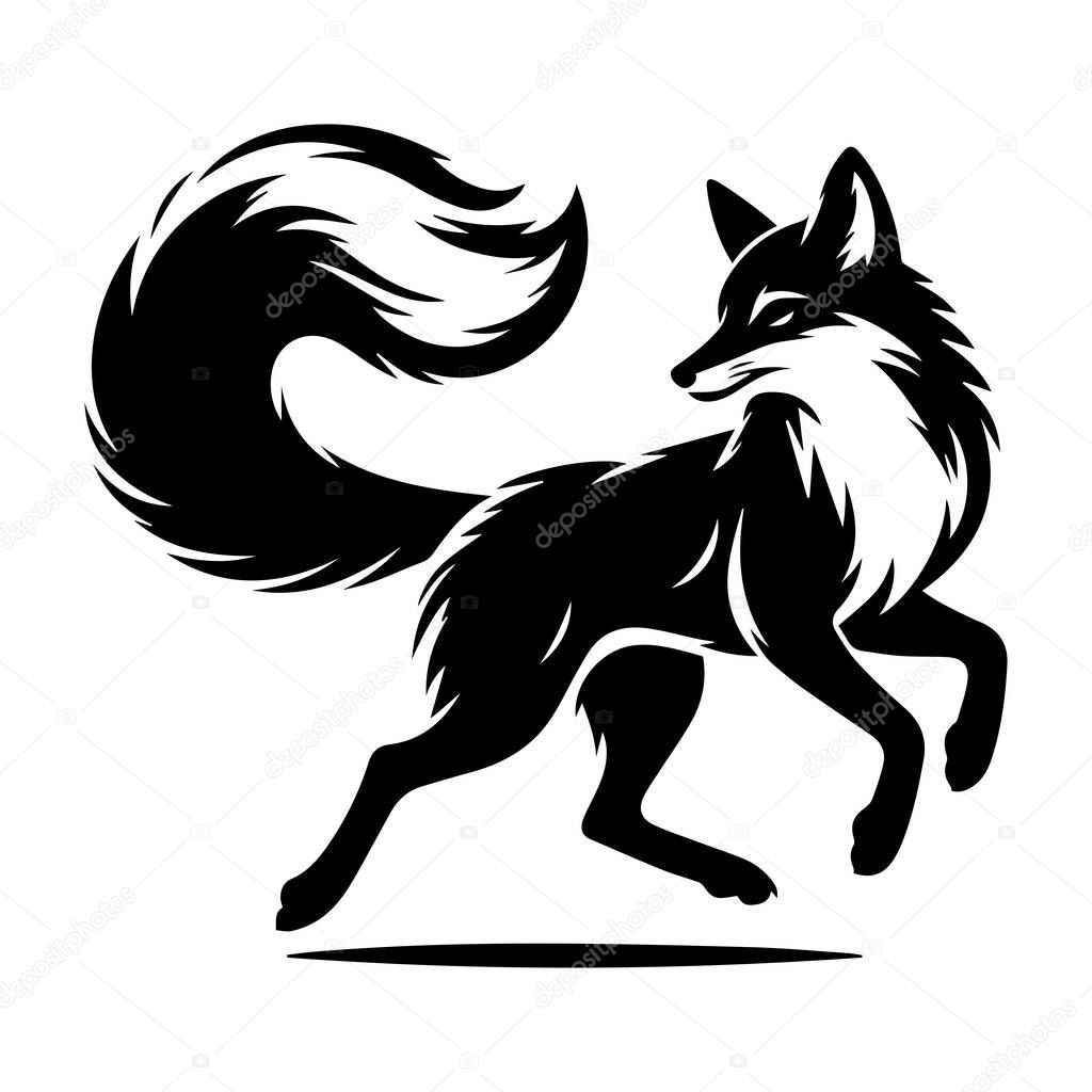 Fox icon silhouette isolated vector images of wild animals. Fox silhouette isolated on white background, Fox silhouette vector, silhouette vector illustration collection. Silhouette Illustration